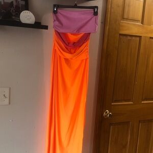 Vibrant Orange and Purple Maxi dress, never worn!